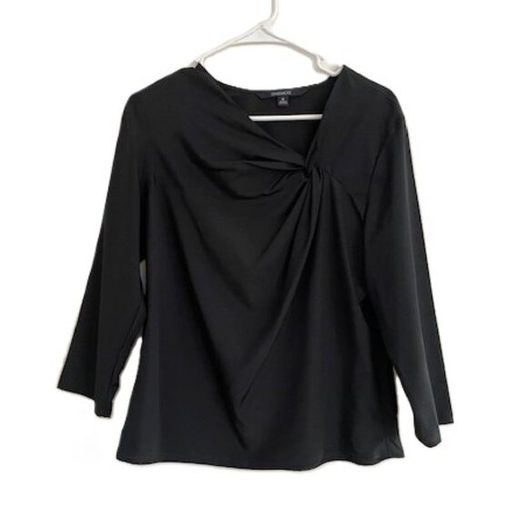 Chadwick's Black Blouse with 3/4 Sleeves and Side Zipper - Picture 1 of 6
